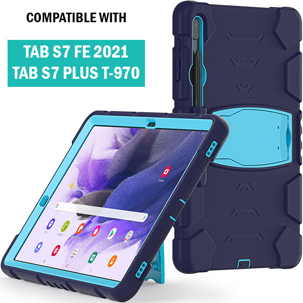Rugged Defender Case for Samsung Tab S7 FE (T730 T735) / S7+ Plus (T970 T975) / S8+ Plus 12.4 Rugged Defender Case for Samsung Tab S7 FE (T730 T735) / S7+ Plus (T970 T975) / S8+ Plus 12.4